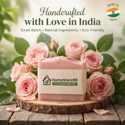 Handmade Rose Soap | Natural Moisturizing Bath Bar | Made in India