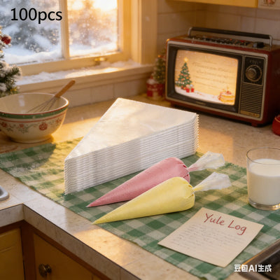 100-Pack White Plastic Pastry Bag - Focused Piping Action, Comfortable Hand Grip, 100PCS