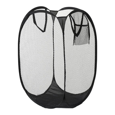 Folding Laundry Basket – Mesh Sorting Storage Organizer