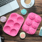 6-Hole Rose Silicone Mold – DIY Soap, Candle & Baking Tool