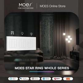 MOES Star Ring Series ZigBee Smart Light Switch Dimmer Switch and Curtain Switch Smart Life APP Work with Alexa Google Home