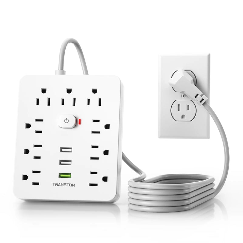 9-Socket Power Strip – Surge Protector with USB Ports