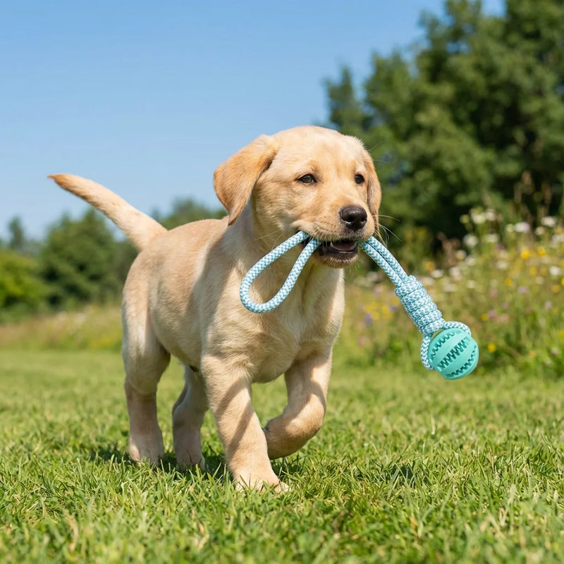 Cotton Rope Dog Chew Ball – Treat Dispenser Toy
