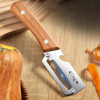 Stainless Steel Peeler – Wooden Handle Fruit & Veg Tool