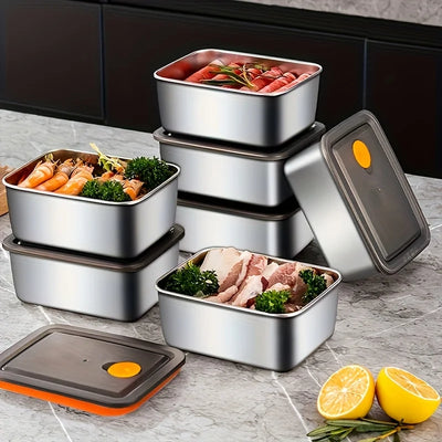 4PCS Stainless Steel Storage Containers – Leakproof & Stackable