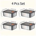 4PCS Stainless Steel Storage Containers – Leakproof & Stackable