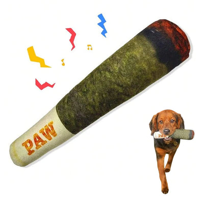 Cigar Plush Dog Toy – Squeaky Chew Toy