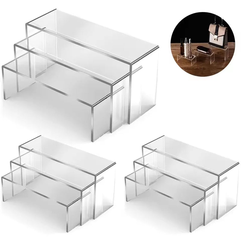 Clear Acrylic Display Stands – Multi-Pack Showcase Risers