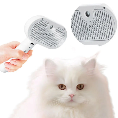 3-in-1 Cat Steam Brush – Self-Cleaning Grooming Comb
