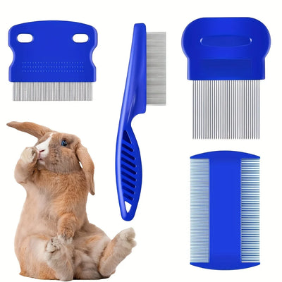4-Pack Flea & Lice Combs – Stainless Steel Pet Grooming Set