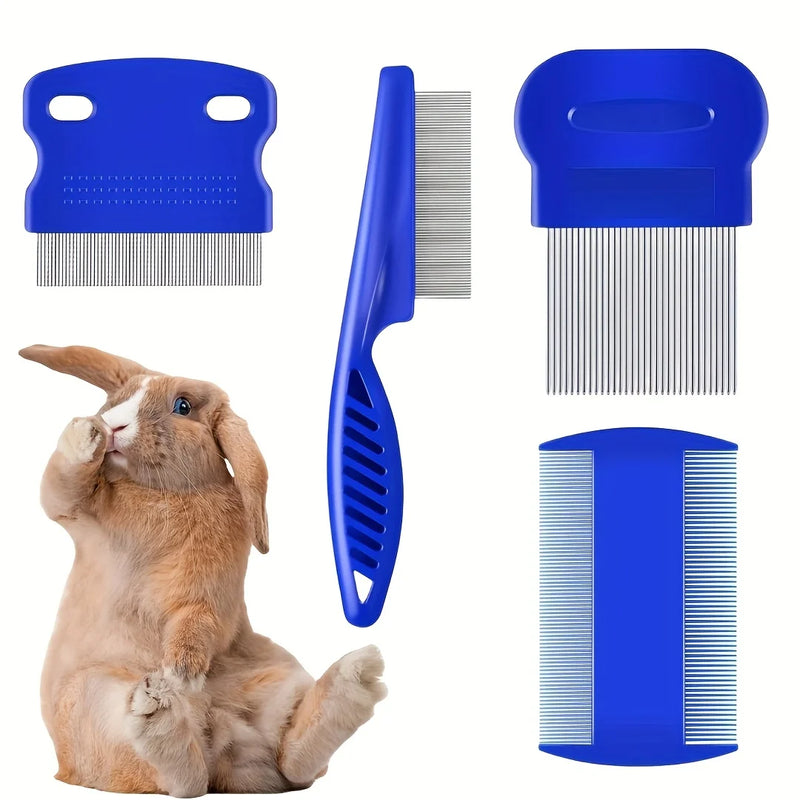 4-Pack Flea & Lice Combs – Stainless Steel Pet Grooming Set