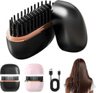 Mini Rechargeable Hair Straightener Brush – Portable & Anti-Scald