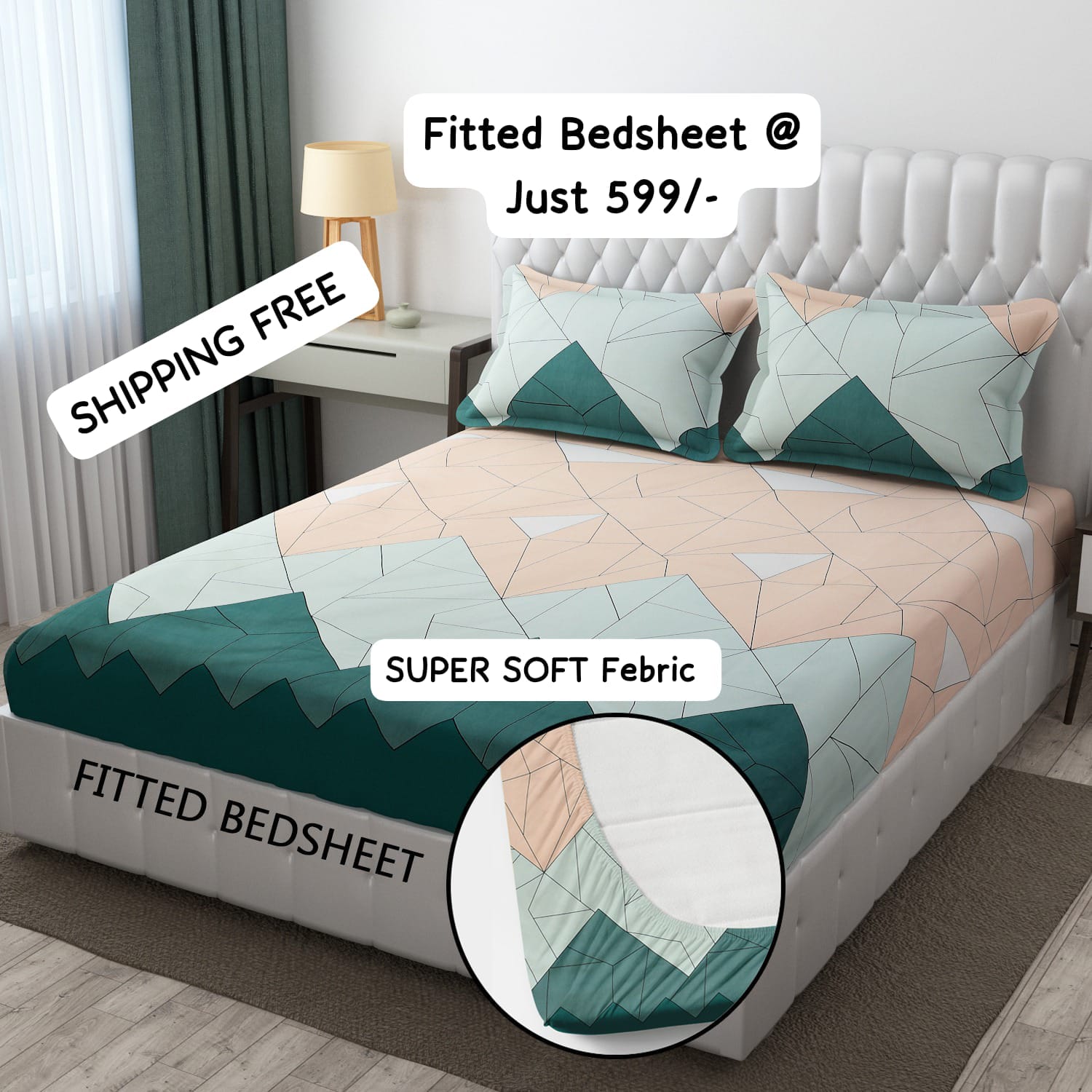 Transform your bedroom with ZayvaHome's 100% Super Soft Elastic Fitted Bedsheet! Perfectly designed for a mattress up to 6 inches deepSIZE 72X78X6