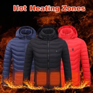Men's USB Heated Jacket – Electric Heating Vest with Removable Hood