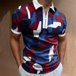 Men's Solid Short-Sleeve Polo Shirt – Summer Casual Polo